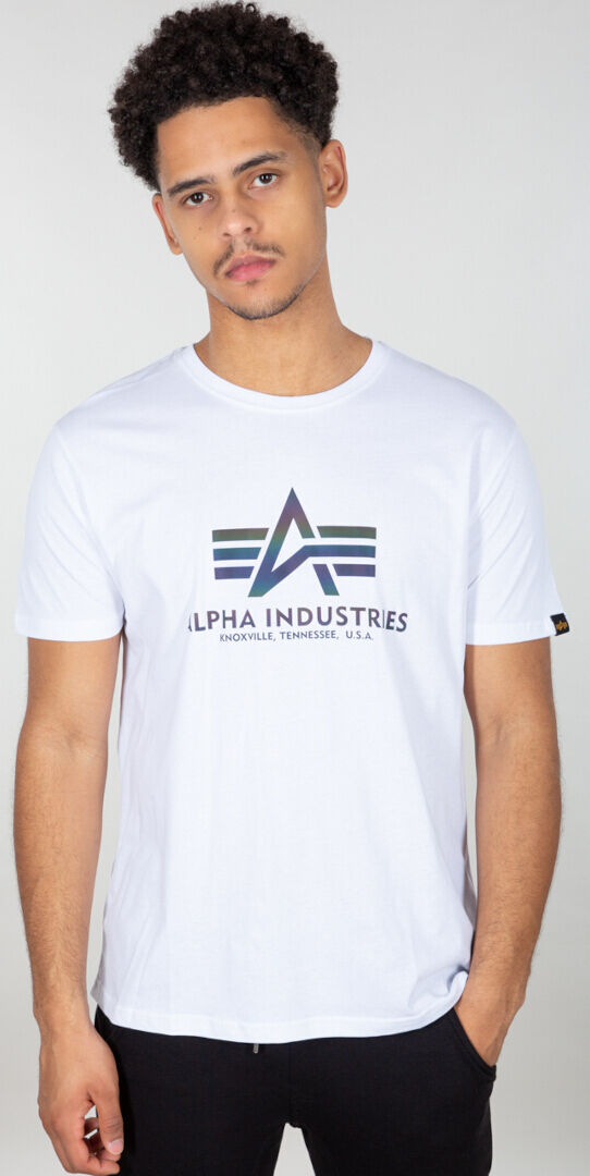 Alpha Industries Basic Rainbow Ref. T-shirt M Bílá