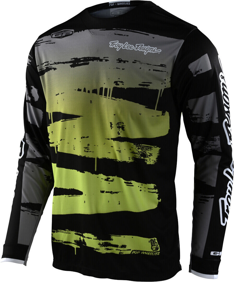 Troy Lee Designs GP Brushed Motocross Jersey Motokrosový dres L Černá Šedá Zelená