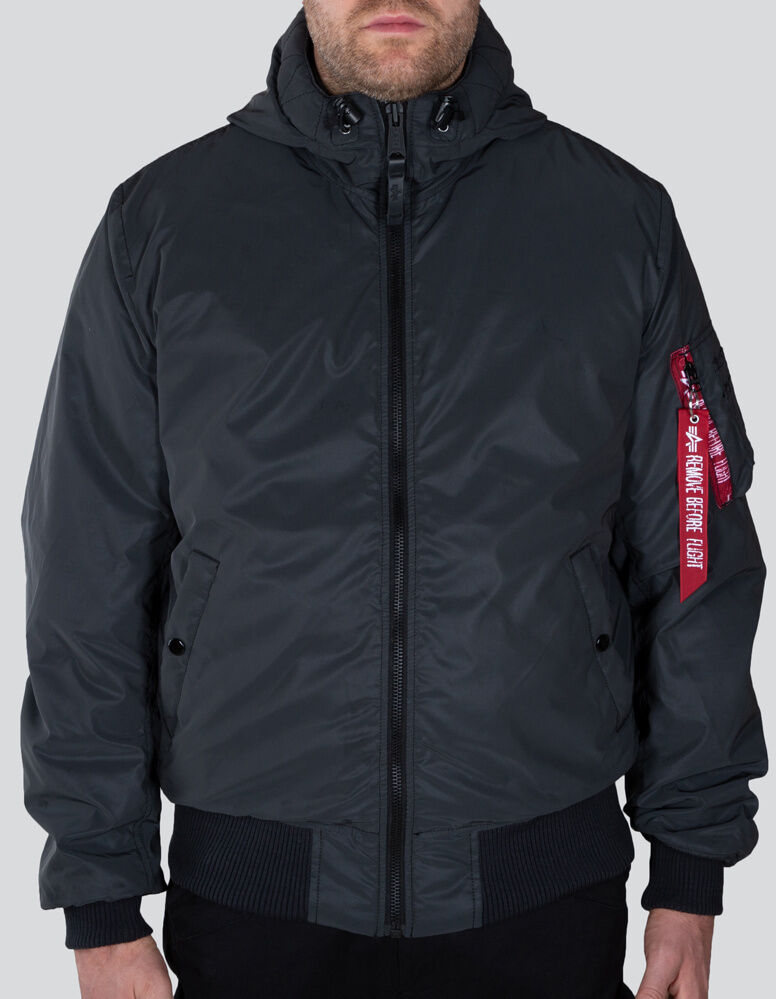 Alpha Industries MA-1 Hooded Reflective Sako L Černá