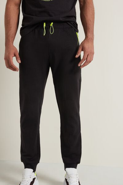 Tezenis Dlouhé Teplákové Kalhoty se Zipem v Kontrastní Barvě Člověk Cerná Größe M