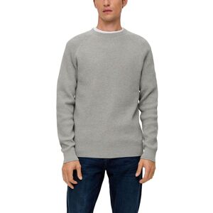 Strickpullover S.OLIVER Gr. XXXL, grau (grey, black) Herren Pullover Rundhalspullover in feiner Rippoptik