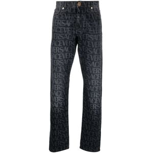 Versace Straight-Leg-Jeans mit Logo-Print - Schwarz 29/32/34/33/30/31/36/35/37/38/39 Male
