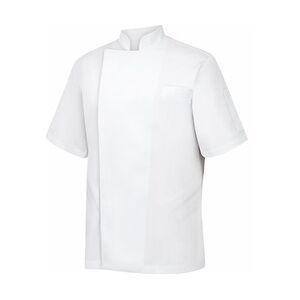 Metro Professional Herren-Kochjacke, 1/2 Arm, Größe L, weiß mit weißer Paspelierung