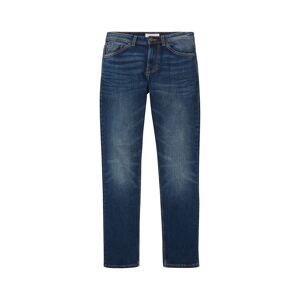 TOM TAILOR Herren Josh Regular Slim Jeans, blau, Logo Print, Gr. 38/36