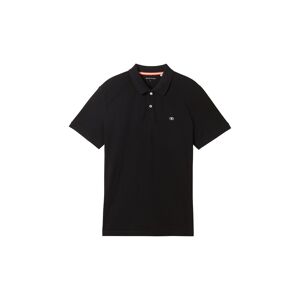 TOM TAILOR Herren Basic Poloshirt, schwarz, Uni, Gr. S