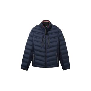 TOM TAILOR Herren Hybrid Jacke mit abnehmbarer Kapuze, blau, Uni, Gr. S