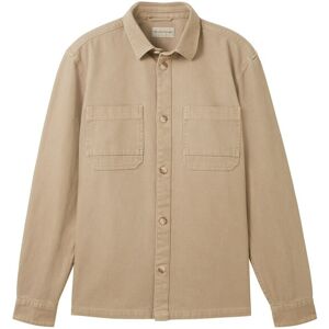 TOM TAILOR Herren Twill Overshirt, braun, Uni, Gr. M