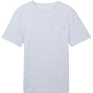 TOM TAILOR Herren T-Shirt in Melange Optik, blau, Melange Optik, Gr. XXL