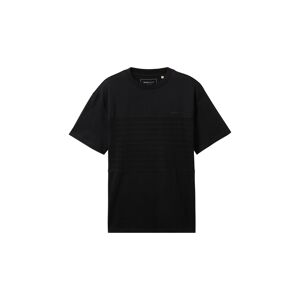 TOM TAILOR DENIM Herren Cutline T-Shirt, schwarz, Uni, Gr. L
