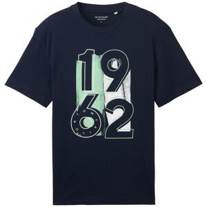 TOM TAILOR Herren T-Shirt mit Print, blau, Print, Gr. XXL