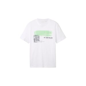 TOM TAILOR Herren T-Shirt mit Print, weiß, Print, Gr. XXL
