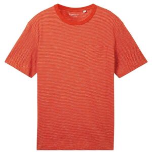 TOM TAILOR Herren T-Shirt mit Brusttasche, orange, Streifenmuster, Gr. XXL