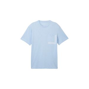TOM TAILOR Herren T-Shirt mit Bio-Baumwolle, blau, Print, Gr. M