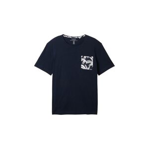 TOM TAILOR Herren Strukturiertes T-Shirt mit Bio-Baumwolle, blau, Uni, Gr. M