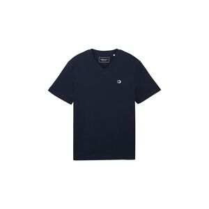 TOM TAILOR DENIM Herren Basic T-Shirt mit Logo Print, blau, Logo Print, Gr. XXL