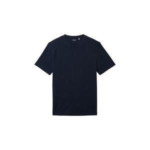 TOM TAILOR Herren T-Shirt mit Piqué Struktur, blau, Uni, Gr. XXXL