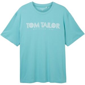 TOM TAILOR Herren Plus - T-Shirt mit Logo Print, blau, Logo Print, Gr. 2XL