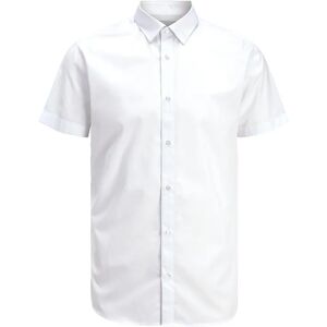 JACK & JONES - Kurzarm-Hemd JJJOE PLAIN in white, Gr.140