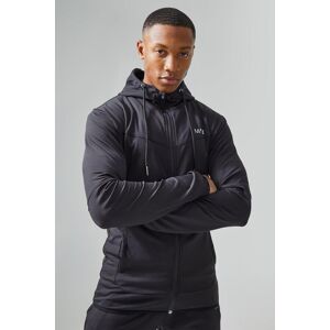 boohooman Mens Man Active Super Flex Hoodie mit Reißverschluss - Schwarz - XXL, Schwarz