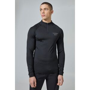 boohooman Mens Active Training Dept Muscle-Fit Trainingsoberteil mit 1/4 Reißverschluss - Schwarz - XS, Schwarz