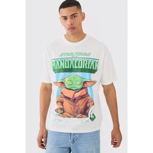 boohooman Mens Oversized Star Wars Grogu Mandalorian T-shirt - Weiß - M, Weiß