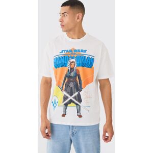 boohooman Mens Oversized Star Wars Ahsoka Mandalorian T-shirt - Weiß - S, Weiß