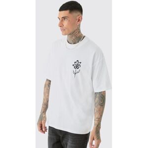 boohooman Mens Tall Oversized Pour Homme Line Drawing Print T-shirt - Weiß - M, Weiß