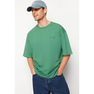Trendyol Collection Grünes Oversize-t-shirt Aus 100 % Baumwolle Mit Anime-aufdruck für Herren - L