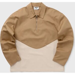 BSTN Brand TWO-TONE HALFZIP SHIRT men Half-Zips brown beige in Größe:S