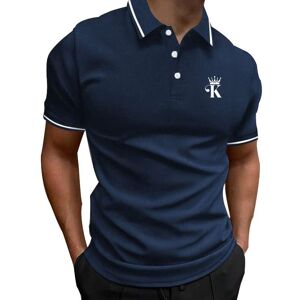 Yutong Fashion Buchstabe K Musterdruck Herren Sommer Kurzarm Business Poloshirt, Herren Casual Sport Revers Pure Color Poloshirt.