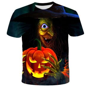 Foryourbeauty Halloween 3d Digitaldruck T-Shirts Herren Damen Loose Casual Kurzarm T-Shirt Eltern-Kind-Outfit