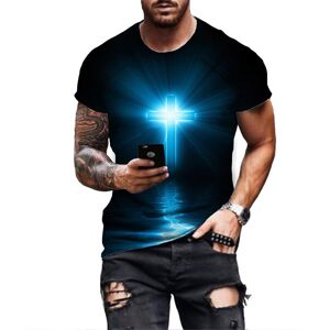 Dundundun Sommer Casual 3d Kreuz T-Shirt Männer Jesus Gedruckt T-Shirt 2022 Kurzarm Streetwear Christian Stil Männliche Kleidung