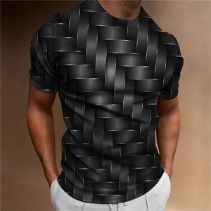 Xuhaijian02 Einfaches Herren-T-Shirt, Geometrisches Muster, 3d-Gedrucktes Herren-Top, Alltags-Freizeitkleidung, Lockeres Übergroßes-Shirt, Retro-Sweatshirt