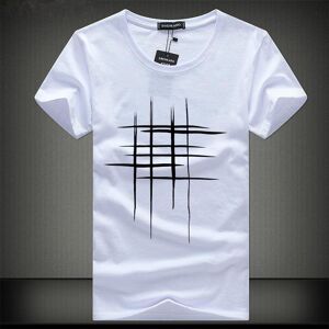 Office Einfaches Kreatives Design Line Cross Print Baumwoll-T-Shirts Sommerstil Kurzarm-Männer-T-Shirt