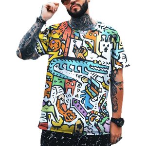 Exclusive 3d T-Shirt 2022 Neues Herrenmode-Straßen-Hip-Hop-Graffiti-3d-Druck-T-Shirt