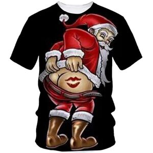 Where To Rave Party Hip Hop Herren Weihnachten Elch Weihnachtsmann 3d Hd Bedrucktes T-Shirt Modetrend Rundhals Lose Straßenparty Mann Kleidung 6xl