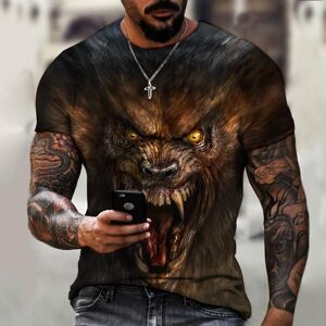 Muzi Clothing Beast Wild Wolf 3d Druck Schwarz Serie Neue Sommer Männer T-Shirt Kurzen Ärmeln Übergroßen Top Mode Streetwear Oansatz