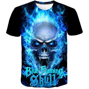 Exclusive 3d T-Shirt Neue Sommer Psychedelic Schädel T-Shirt Männer Frauen Kinder T Shirts Flamme 3d Gedruckt T-Shirt Punk Rock Tops Kurzarm Männer Der Kleidung