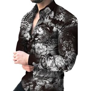 Casual Shirts For Mens Modisches, Lässiges Herrenhemd Mit 3d-Druck, Micro-Stretch, Social Shirt