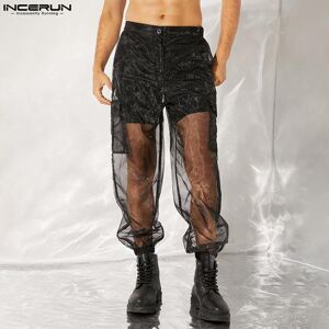 Incerun Sommer-Herren-Maxihose Mit Durchsichtigem Harem, Lockerer Hose