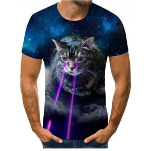 Boliv Moda Süßes Katzen-T-Shirt Für Herren, 3d-Digitaldruck, Kurzärmeliges T-Shirt Für Herren