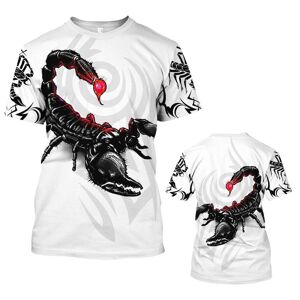 Kukebang Tier Herren T-Shirt Sommer Kurzarm Skorpion 3d-Druck Lustige T-Shirts Mode Lässig Männlich Sportshirt Übergroße Herrenbekleidung