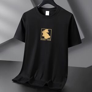 Bistrota Rabbit Jahr 10 Farben Reine Baumwolle Herren T-Shirt Rundhalsausschnitt Kurzarm Loose Mans T-Shirt Große Größe S-6xl