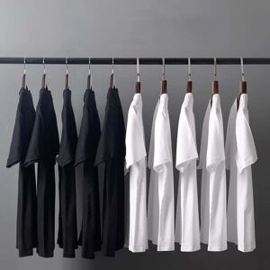 Zirunking 2021 Sommer Unisex T Shirts Tops Tees Solide Weiß/schwarz 100% Baumwolle Kurzarm Streetwear Oansatz T-Shirts B-W200