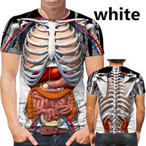 Dundundun Lustiges Cosplay Männliches Skelett Innere Organe 3d-Gedrucktes T-Shirt Mode Kurzärmeliges Gothic-Schädel-Männer-T-Shirt