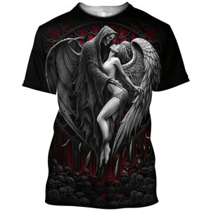 Etst Wendy 005 Reaper Schädel Engel Und Dämon 3d Gedruckt All Over Männer T-Shirts Sommer Mode Harajuku Kurzarm Shirts Unisex Tops T