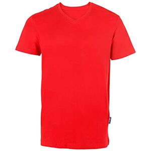 HRM Herren Luxury V-Neck Tee, rot, Gr. 4XL I Premium T-Shirt Herren V-Ausschnitt aus 100% Bio-Baumwolle I Basic T-Shirt bis 60°C waschbar I Hochwertige & nachhaltige Herren-Bekleidung