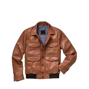 Mey & Edlich Herren Leather Blouson Regular Fit Grau einfarbig 46, 48, 50, 52, 54, 56, 58