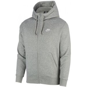 Herren Tennissweatshirt Nike Swoosh M Club Hoodie FZ BB - dark grey heather/matte silver/white