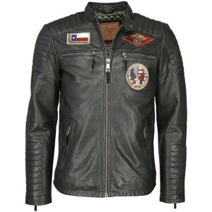 Topgun Lederjacke Herren, schwarz